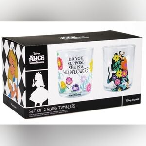 Disney Alice in Wonderland Glass Tumblers - Sold Out Collectors Edition.